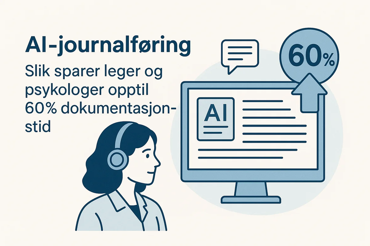 AI-journalføring: Slik sparer leger og psykologer opptil 60% dokumentasjonstid